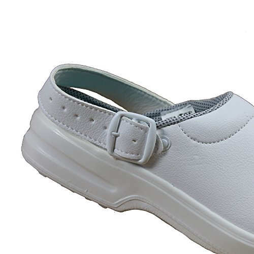 Ergos SBEA Zapatos Zapatos Zapatos Zapatos de Seguridad de Trabajo de Mano de Obra Cocinero Sandalia Blanca B-Stock, Tamaño:38 EU