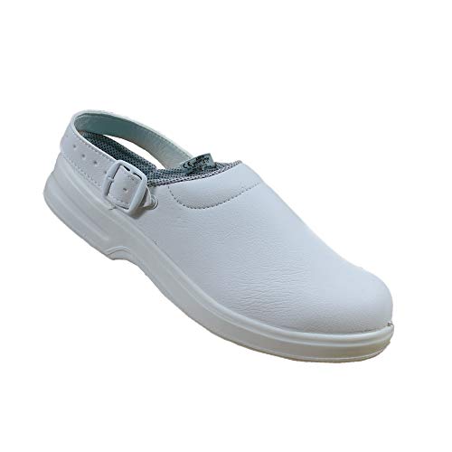 Ergos SBEA Zapatos Zapatos Zapatos Zapatos de Seguridad de Trabajo de Mano de Obra Cocinero Sandalia Blanca B-Stock, Tamaño:38 EU