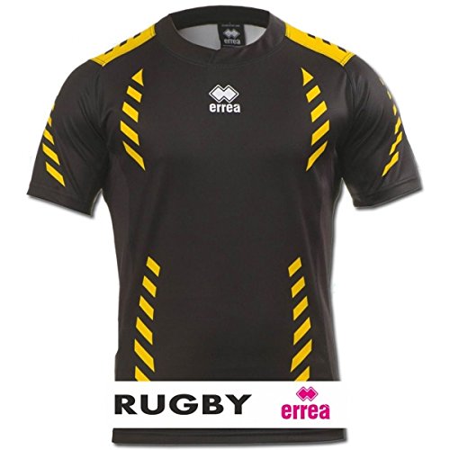 Errea Mistral Camiseta MC Rugby Negro-Amarillo (L)