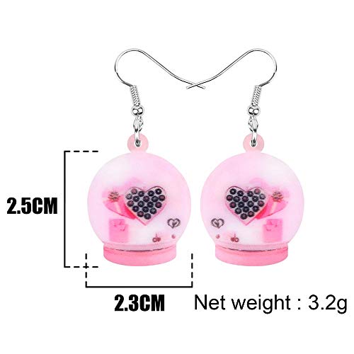 ESIVEL  Pendientes de acrílico con bolas de cristal de chocolate para el día de San Valentín Drop Dangle Jewelry para mujeres Chica Teen Kid Charm Decoration Gift