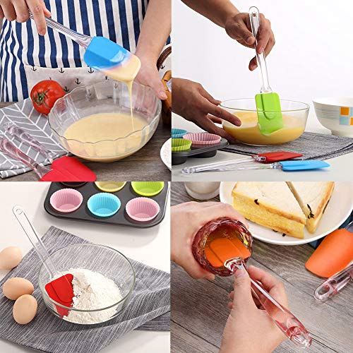 Espátula de Silicona,BETOY 8 pcs Espátula de silicona para hornear,crema para pasteles,espátula para mezclar mantequilla,Espátula Flexible de Silicona,Cocina Gadget y Herramientas para Hornear