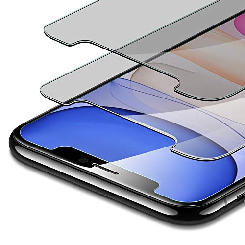 ESR Protector de Pantalla Cristal Templado para la pantalla de tu iPhone 11/ iPhone XR Protección Privacidad. Compatible con Carcasa. Marco de Instalación Fácil. Para iPhone 11 y iPhone XR.2 unidades.