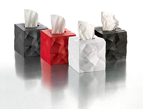 Essey Wipy Cube I - Caja para pañuelos de Papel (Cuadrada), Color Blanco, Gris Grafito, Normal