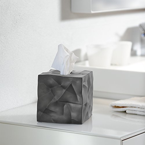 Essey Wipy Cube I - Caja para pañuelos de Papel (Cuadrada), Color Blanco, Gris Grafito, Normal