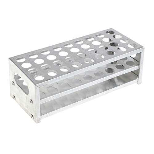 Estante de Tubo de Ensayo de Aluminio Soporte para Experimentos de Laboratorio con 36/40 Orificios en 3 Capas Almacenaje de Alimentos Bebidas - 15.5mm x 36 agujeros