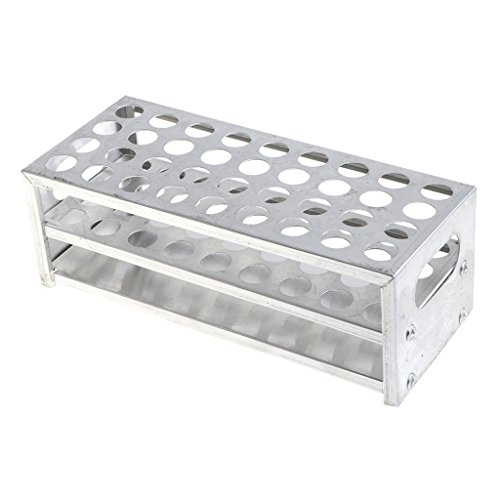 Estante de Tubo de Ensayo de Aluminio Soporte para Experimentos de Laboratorio con 36/40 Orificios en 3 Capas Almacenaje de Alimentos Bebidas - 15.5mm x 36 agujeros