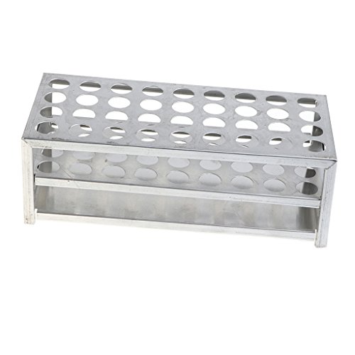 Estante de Tubo de Ensayo de Aluminio Soporte para Experimentos de Laboratorio con 36/40 Orificios en 3 Capas Almacenaje de Alimentos Bebidas - 15.5mm x 36 agujeros