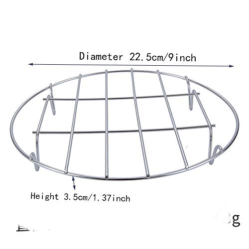 Estante redondo de acero inoxidable de 9 pulgadas para cocinar refrigeración, cocción al vapor, freidora de aire, olla olla instantánea a presión, 2 unidades – Apto para horno y lavavajillas