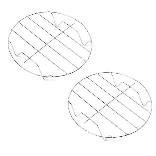 Estante redondo de acero inoxidable de 9 pulgadas para cocinar refrigeración, cocción al vapor, freidora de aire, olla olla instantánea a presión, 2 unidades – Apto para horno y lavavajillas