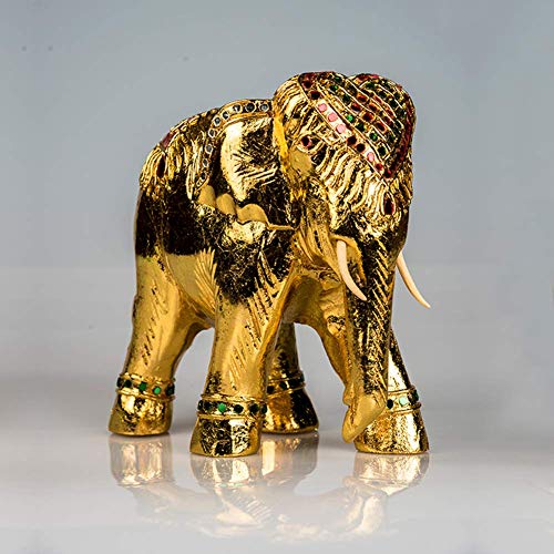 Estatua de Elefante tailandés, Escultura de Elefante Lucky Feng Shui Escultura de Elefante Verde Escultura de Riqueza figurita Regalo