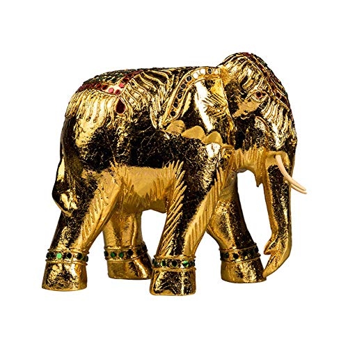 Estatua de Elefante tailandés, Escultura de Elefante Lucky Feng Shui Escultura de Elefante Verde Escultura de Riqueza figurita Regalo