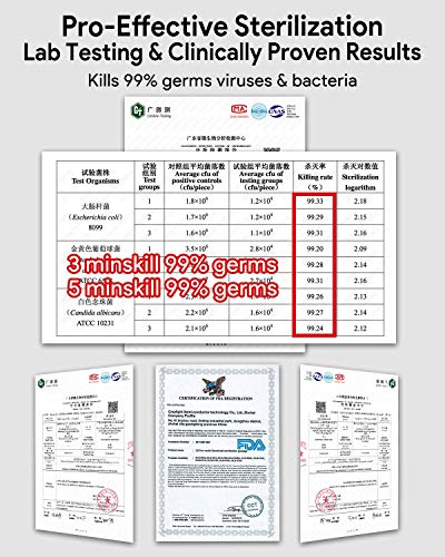 ESTERILIZADOR UV, UV Luz Lámpara, Lámpara de, Portátil Desinfectante, UV-C LED 265nm Para biberón, joyería, herramientas de belleza - 99% limpiado [Llegada en 3-10 Días]