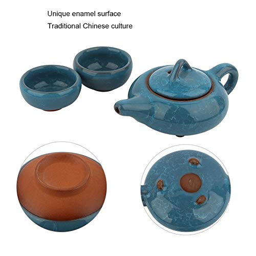 Estilo Tradicional chino Kung Fu Té Porcelana Tetera Taza Kit Hielo Agrietado Esmalte Colorido Porcelana Juego de té Juego de Regalo