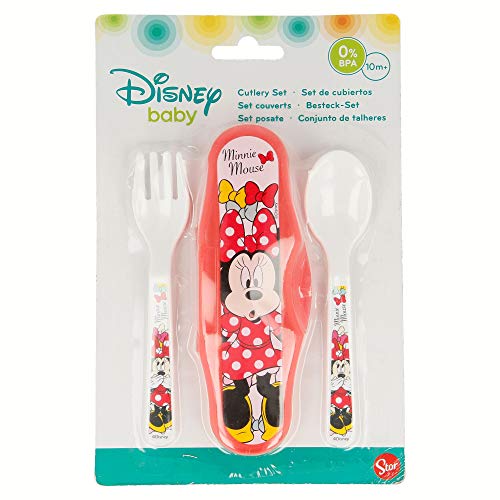 ESTUCHE CON 2 CUBIERTOS MINNIE MOUSE - DISNEY - COLOR BOWS