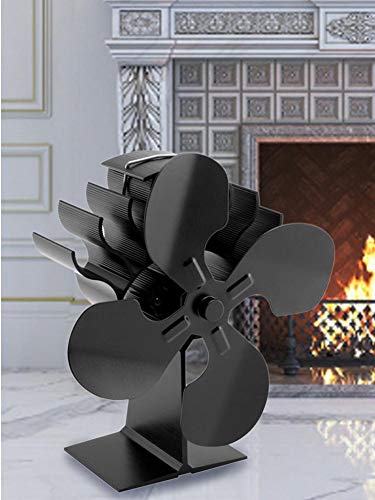 Estufa De 4 Palas Más Nueva Ventilador De Estufa De Chorro Caliente Diseño De Motor De Protección Deflectora Circular Engrosada para Estufa De Leña Horno De Chimenea