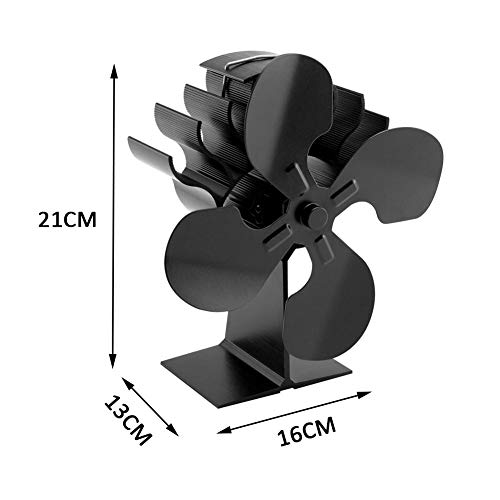 Estufa De 4 Palas Más Nueva Ventilador De Estufa De Chorro Caliente Diseño De Motor De Protección Deflectora Circular Engrosada para Estufa De Leña Horno De Chimenea