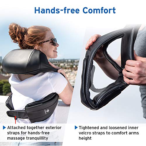 ETEKCITY Masajeador de Espalda Inalámbrico Recargable Shiatsu para Cervical, Cuello, Hombros y Piernas con 8 Nodos de 3D Rotación, 3 Niveles de Velocidad y Función de Calor para Casa, Coche y Oficina