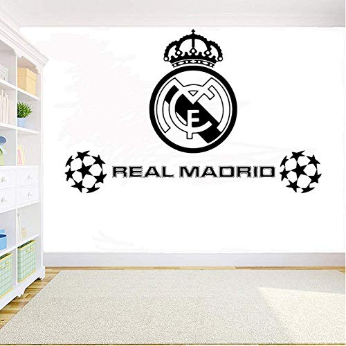 Etiqueta de la Pared 89cm * 57cm Balón de fútbol Club de fútbol Real Madrid Logo Sticker Vinilo Tatuajes de pared para paredes Decoración de la habitación Niños Dormitorio póster mural