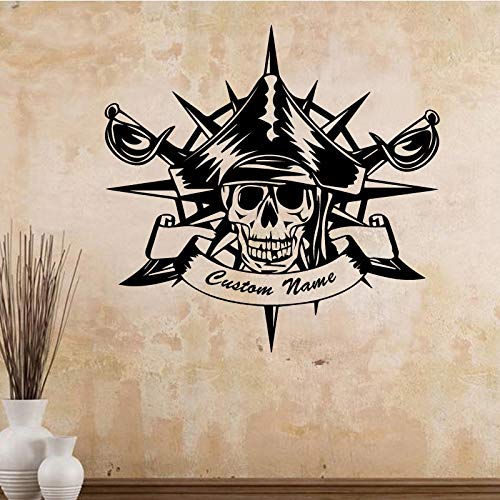 Etiqueta engomada de la pared del patrón del pirata vinilo autoadhesivo impermeable etiqueta engomada del arte de la pared pegatinas de pared extraíbles 43 * 43cm