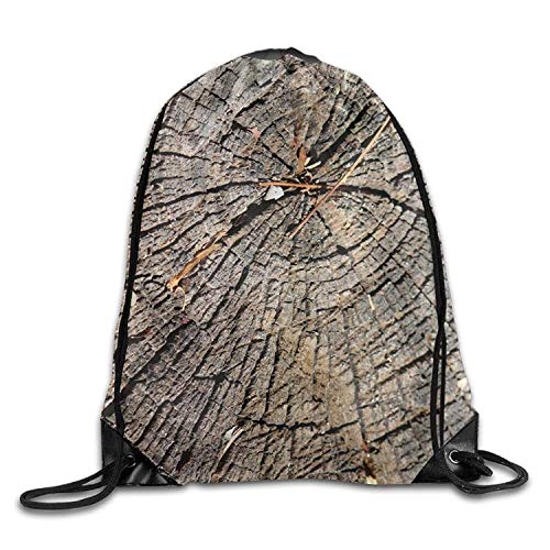 Etryrt Mochilas/Bolsas de Gimnasia,Bolsas de Cuerdas, Large Capacity Drawstring Backpack Tree Stump Texture Waterproof Bunch Backpack For Men and Women