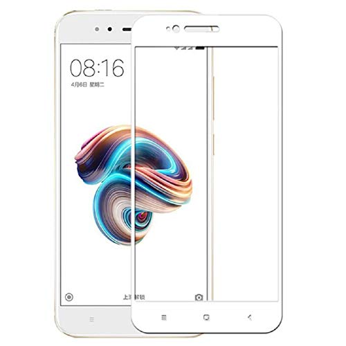 EUGO [2-Unidades] Xiaomi Mi A1/Xiaomi Mi 5X Protector de Pantalla, Alta Definicion No Hay Burbujas Vidrio Templado HD Film Protector de Pantalla Screen Protector Cobertura Completa Blanco