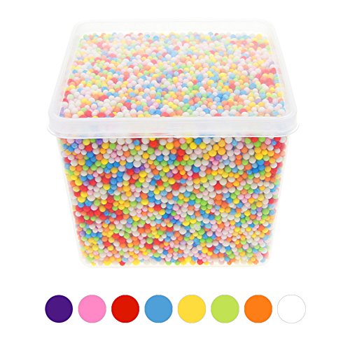 euiristore poliestireno bolas 0,1 – 0,14 cm para Slime DIY Hogar Escuela artes Oficios, Mixed Color (20000 pelotas de espuma)