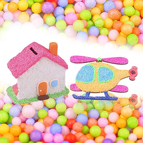 euiristore poliestireno bolas 0,1 – 0,14 cm para Slime DIY Hogar Escuela artes Oficios, Mixed Color (20000 pelotas de espuma)