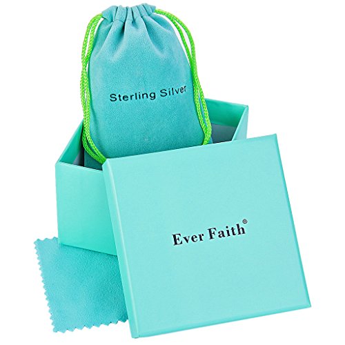 EVER FAITH® 925 Plata Esterlina de la Mujer CZ Simple de la Lágrima Pendiente Pendiente Diaria Azul