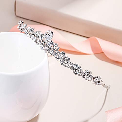 EVER FAITH® - Cristal Austriaco Boda Pelo Tiara Banda de Pelo Plata-Tono N03998-1