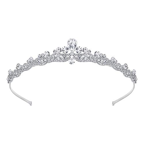 EVER FAITH® - Cristal Austriaco Boda Pelo Tiara Banda de Pelo Plata-Tono N03998-1