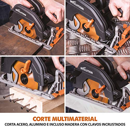 Evolution Power Tools 027-0003C Sierra circular multimaterial, 1600 W, 230 V