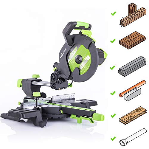 Evolution Power Tools F255SMS Sierra ingletadora deslizante multimaterial, 230 V, 255 mm