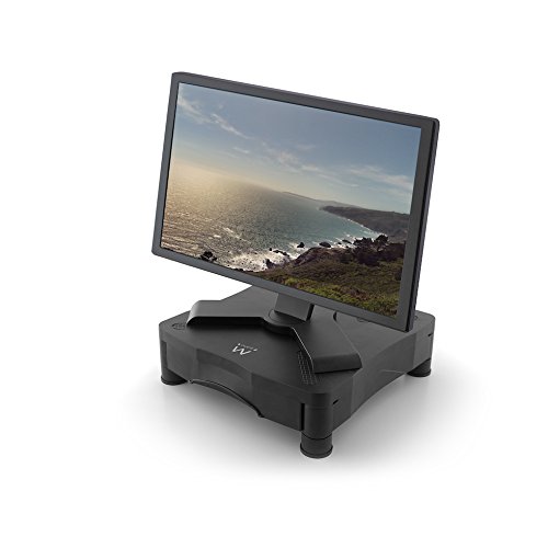 Ewent EW1280 - Soporte para monitor con elvación regulable y cajón organizador