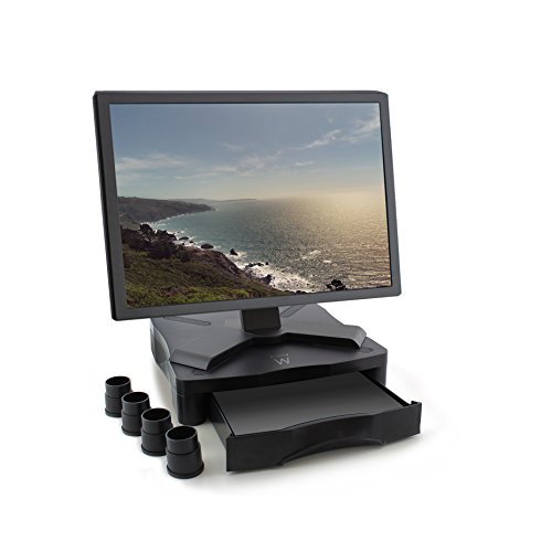 Ewent EW1280 - Soporte para monitor con elvación regulable y cajón organizador