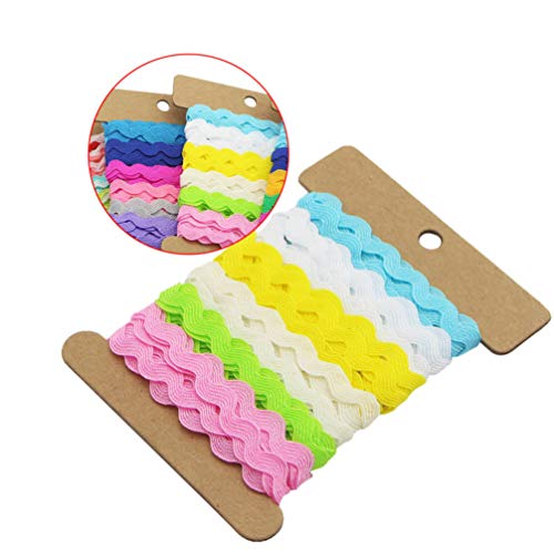 EXCEART 2 Rollos 8Mm Rick Rack Trim Zig Zag Trenzado Tejido Cinta de Cinta para Coser Envoltura de Regalos Artesanía Boda Baby Shower Decoración Del Partido (6 Yardas)