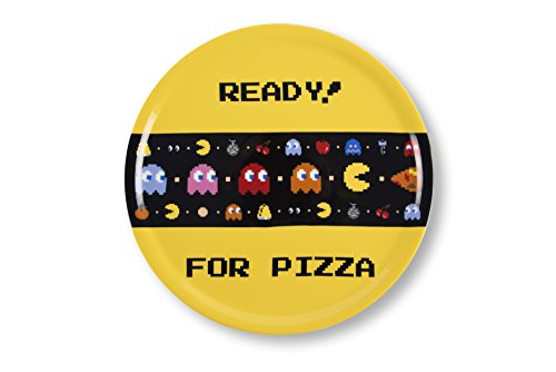 Excelsa Pacman - Plato para pizza, 31 cm, porcelana, multicolor