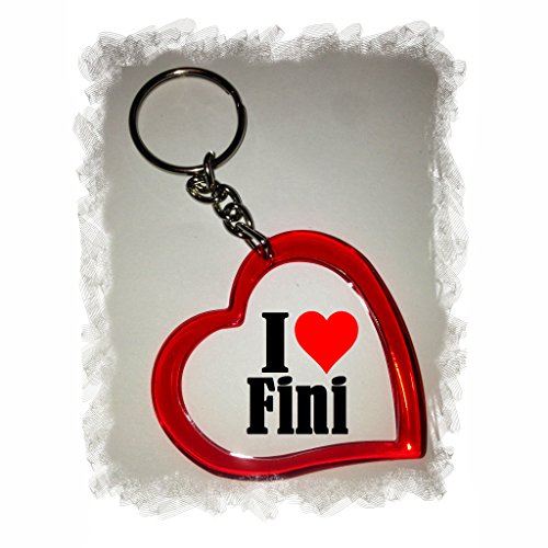 EXCLUSIVO: Llavero del corazón "I Love Fini" , una gran idea para un regalo para su pareja, familiares y muchos más! - socios remolques, encantos encantos mochila, bolso, encantos del amor, te, amigos, amantes del amor, accesorio, Amo, Made in Germany.