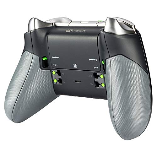 eXtremeRate Agarre de Goma para Xbox One Elite Asa Izquierda Derecha Empuñadura Antideslizante Grip Tacto Suave Mango de reemplazo Kit para Mando de Xbox One Elite Modelo 1698(Gris)