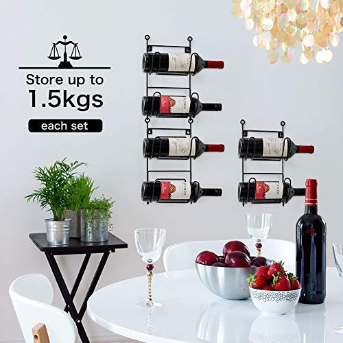 EZOWare Toallero de Pared, Estante Multipropósito de 6 Niveles Organizador para Toallas Enrolladas, Botellas de Vino, Paños de Lavado - Negro