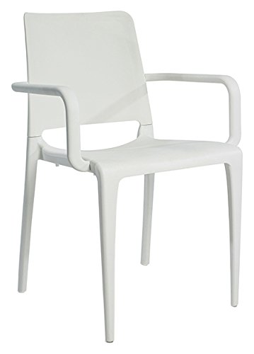 Ezpeleta Hall Sillón apilable, Blanco, 56 x 56.5 x 84 cm