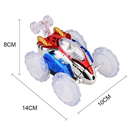 Fabur Coche Teledirigidos, Radio Control Remoto Coches Stunt Coche RC Coche de Tornado Doble Lado Rotación Flexibles con Luces de Colores para Niños, No bateria incluida