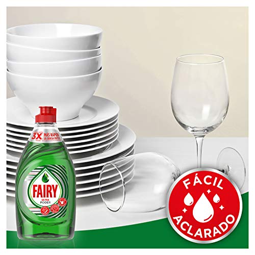 Fairy Ultra Poder Líquido Lavavajillas 10 x 450 ml Fórmula Efectiva que Deja los Platos Relucientes, Óptimo Poder Antigrasa