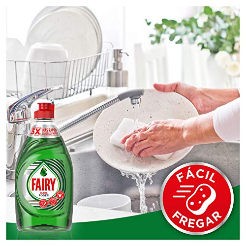 Fairy Ultra Poder Líquido Lavavajillas 10 x 450 ml Fórmula Efectiva que Deja los Platos Relucientes, Óptimo Poder Antigrasa