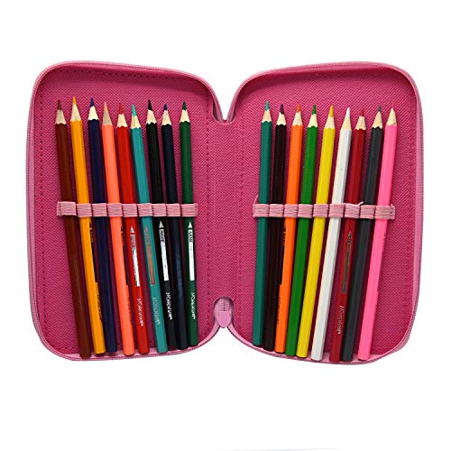 Fancy Estuche Escolar Plumier Triple Peppa Pig 3 Cremalleras 3 Pisos 44 Pzas