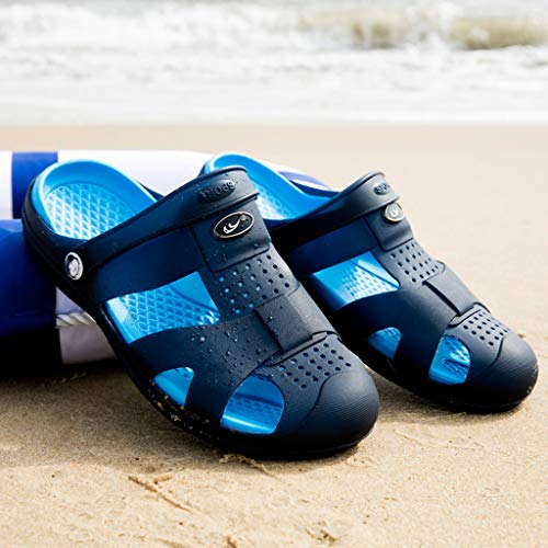 Fannyfuny_Zapatos Hombres Zuecos Hombre Zuecos para Unisexo Zapatillas de Trabajo Zapatos Mujeres Sandalias Verano Zuecos Hombre Playa Piscina Flor Ancho Sandalias de Punta Descubierta