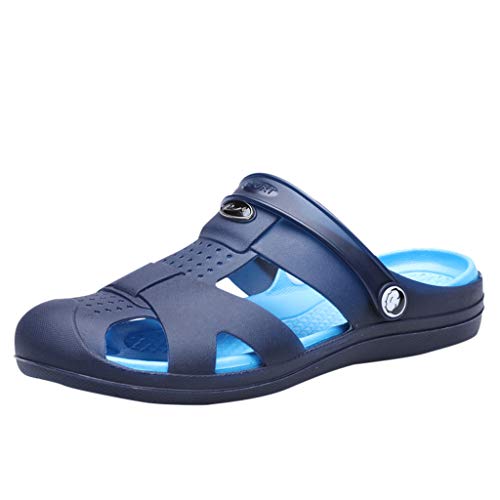 Fannyfuny_Zapatos Hombres Zuecos Hombre Zuecos para Unisexo Zapatillas de Trabajo Zapatos Mujeres Sandalias Verano Zuecos Hombre Playa Piscina Flor Ancho Sandalias de Punta Descubierta