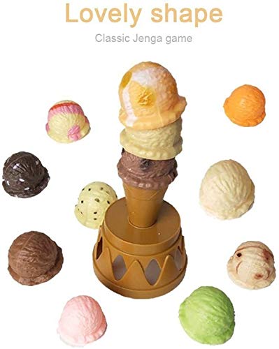 FANPING Helado de apilamiento Juego, Equilibrio de la Torre del Juego Conjunto de Juguete Gran Juego Educativo del Cono de Helado Postres Torre de Alimentos Juegos de imaginación Juguete for niños