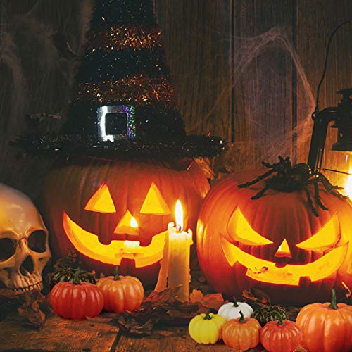 Fansport 12 Piezas De Calabaza Halloween + 400 Piezas De Hojas De Arce Halloween, Calabazas Artificiales Decoracion Otoño Hojas De Arce Artificiales Acción De Gracias