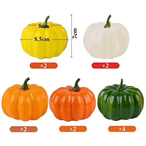 Fansport 12 Piezas De Calabaza Halloween + 400 Piezas De Hojas De Arce Halloween, Calabazas Artificiales Decoracion Otoño Hojas De Arce Artificiales Acción De Gracias