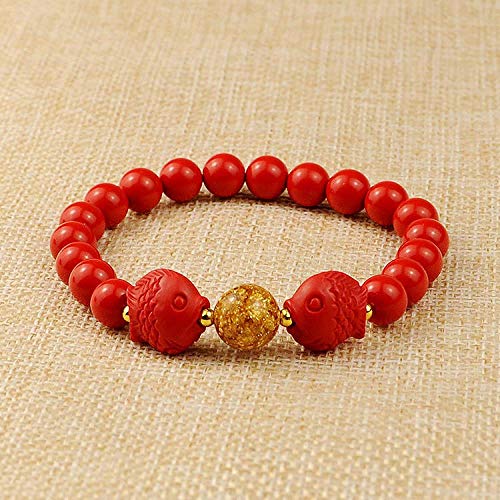 FASHLOVE 2PCS Simple Moda 8mm Pulsera de Arena Zhu, un centenar de Conjunto de características de Estilo Nacional Pulsera Adecuada para Enviar Amigos, Amigos, compañeros de Clase, Familia